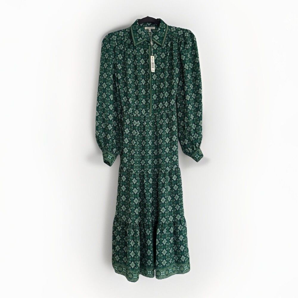 NWT Max Studio Maxi Dress Green Bohemian Farmhouse Modest Festival Sz S MSRP$148 - Picture 7 of 16